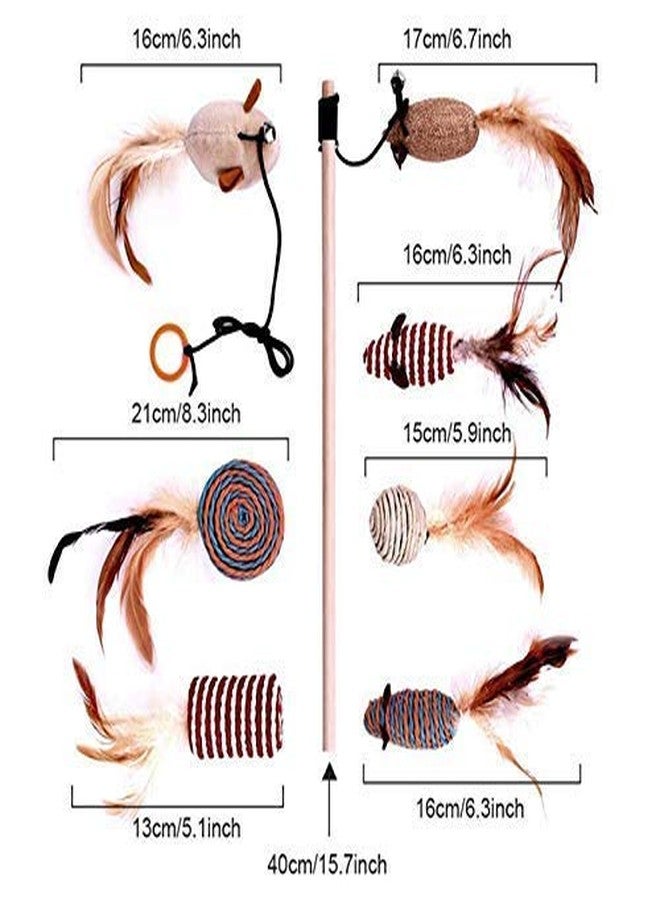 Petlicious & More® Custom Cute Wood Plush Play Wand Feather cat Teaser Interactive Toy- 7 Sets - Image 5